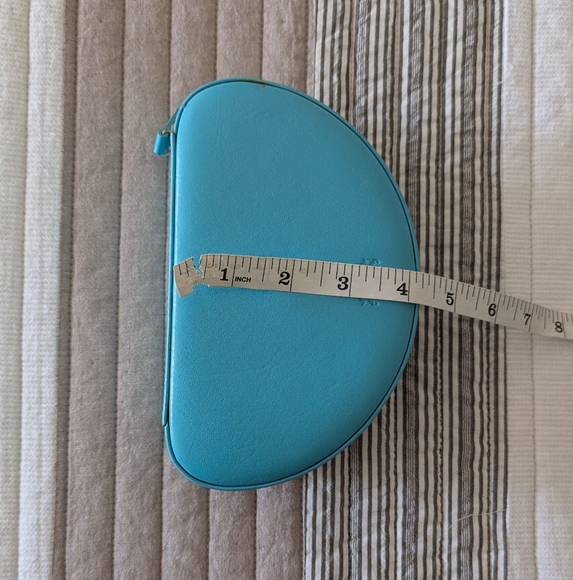 Rowallan Half Moon Leather Jewelry Case Tiffany Blue - Picture 3 of 9